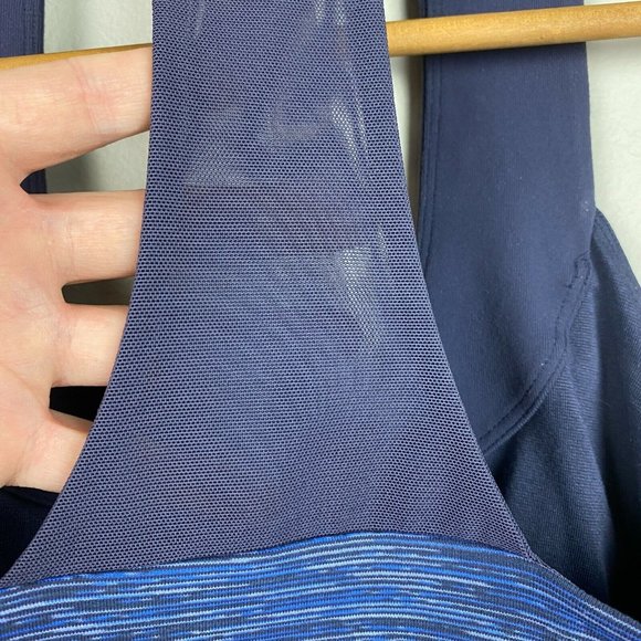 Lululemon Racerback Tank Top Women 4 Blue Gray Space Dye Mesh Built In Shelf Bra - Picture 6 of 9